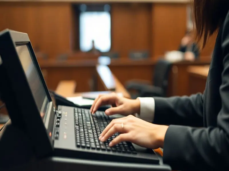 Transcript production in court room